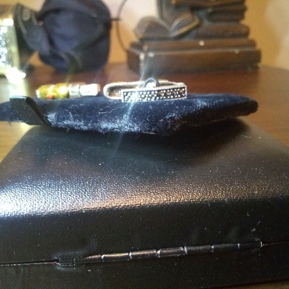 Vintage Silver, Gold, and Gemstone Cigar Cufflinks - Picture 3 of 4